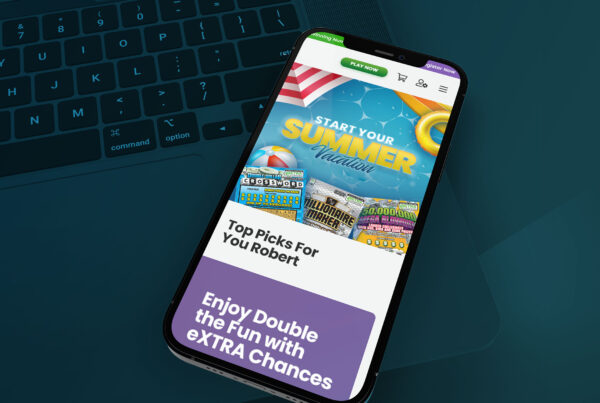 Image of lottery website on mobile device