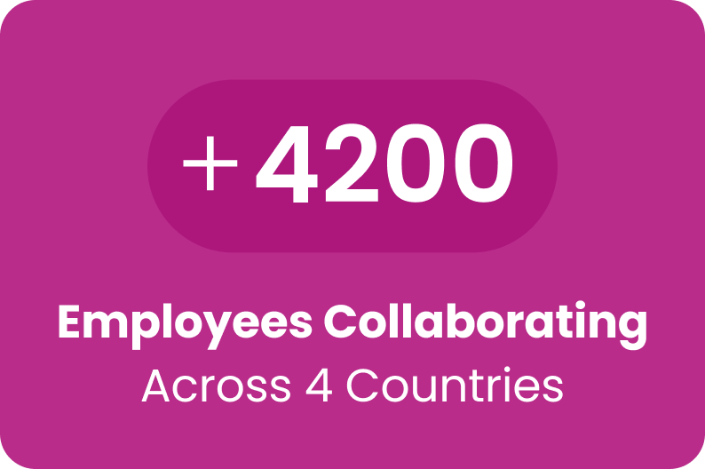 +4200 employees collaborating across 4 countries