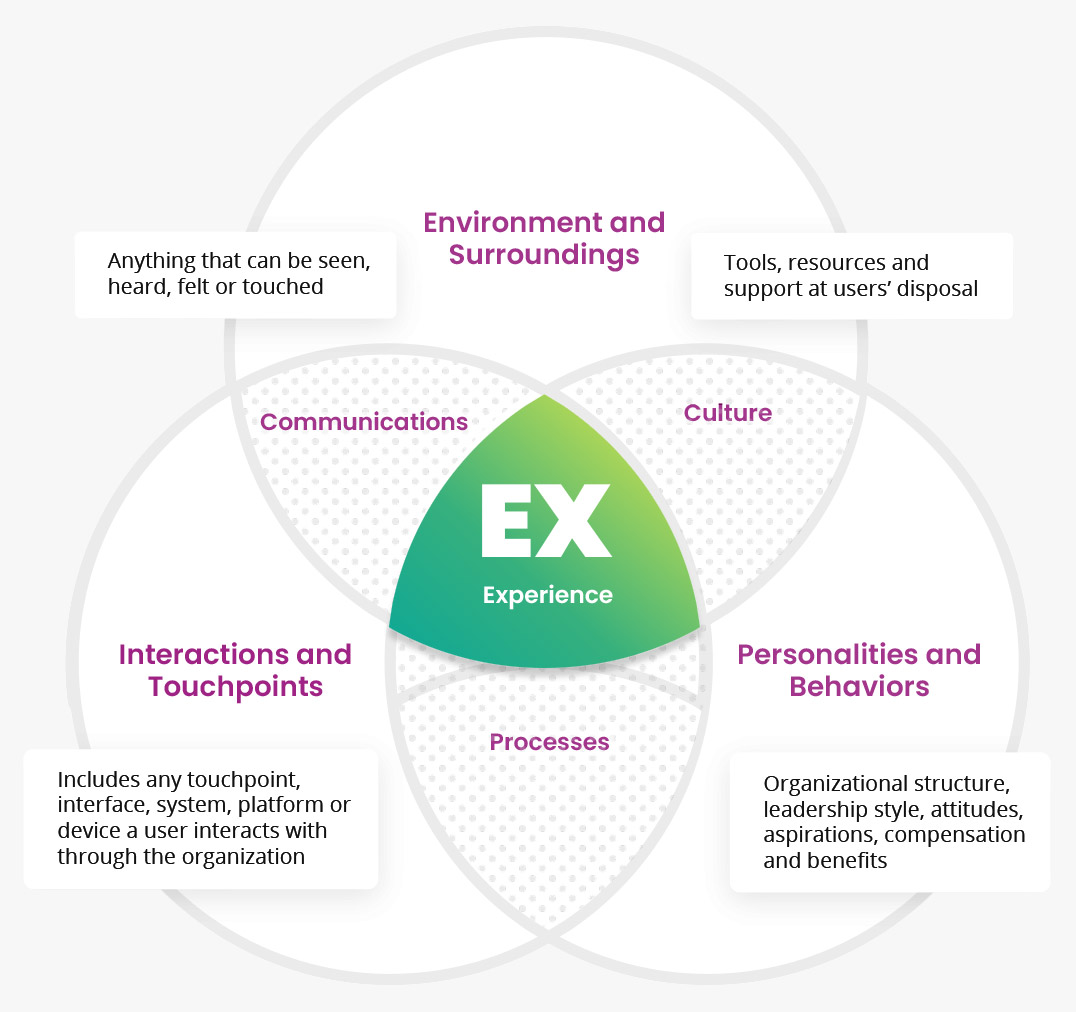 Diagram of people, process and technology experience